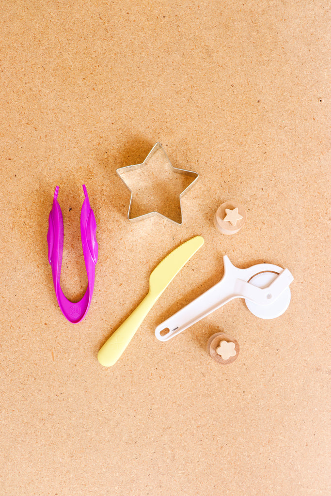 assorted tool to go with play-dough for school aged kids safe